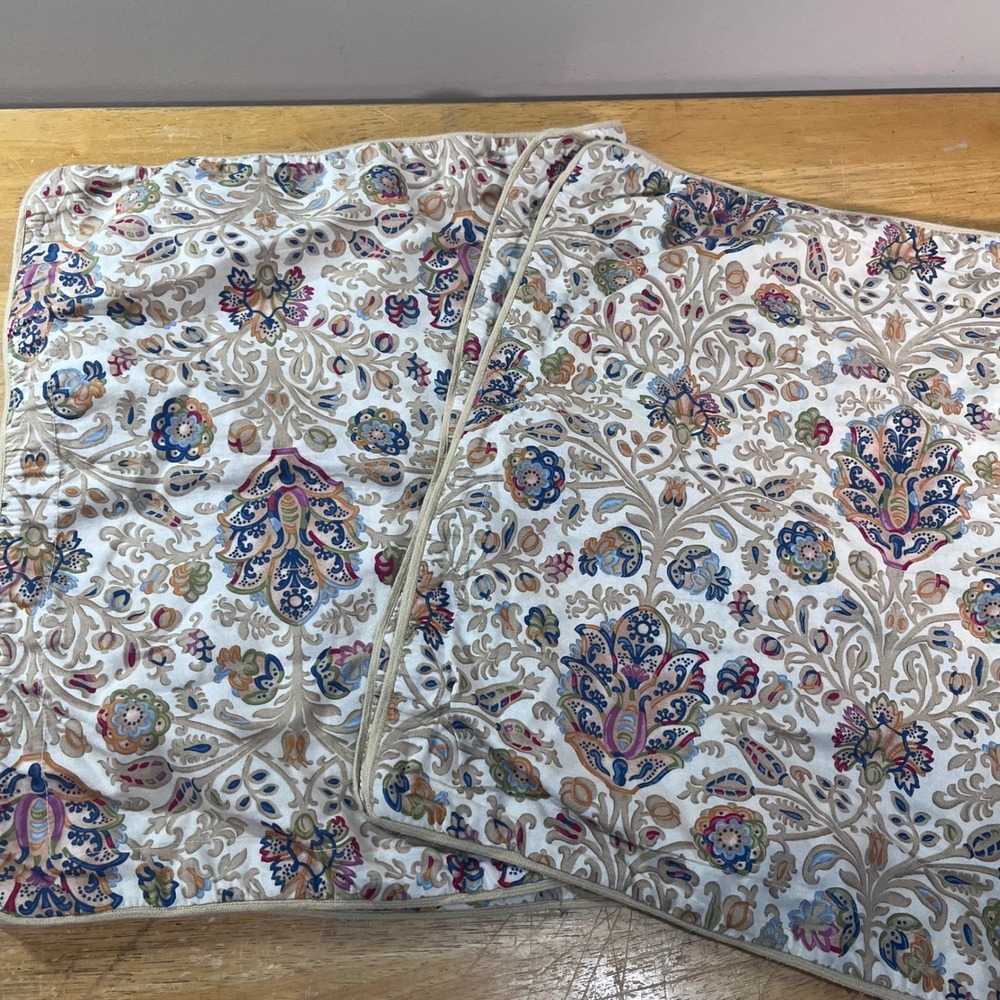 Chaps Ralph Lauren Marrakesh King Pillow Shams Set 2 Paisley Cotton Excellent